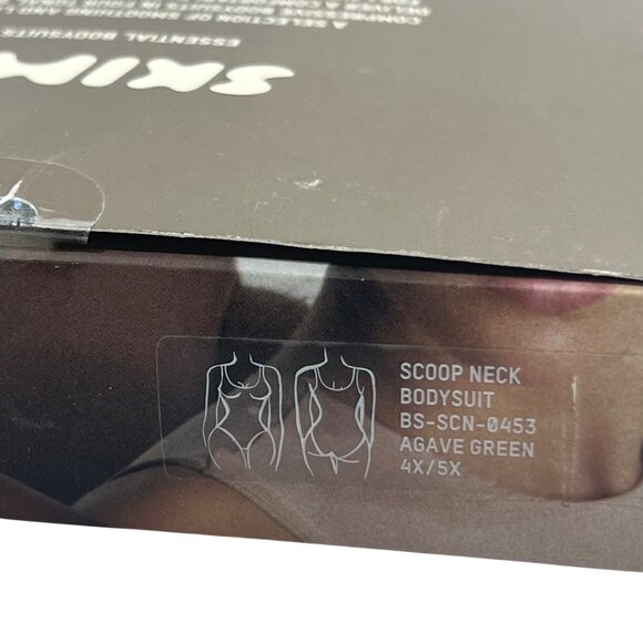 SKIMS‎ Essential Scoop Neck Bodysuit Agave Green 4X/5X - Picture 12 of 13